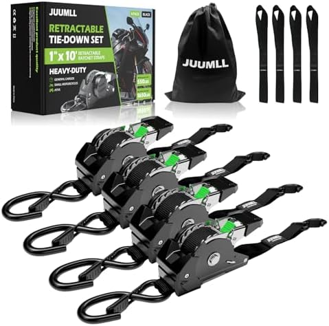 Retractable Ratchet Straps Heavy Duty Tie Down Straps -1" x 10' by JUUMLL