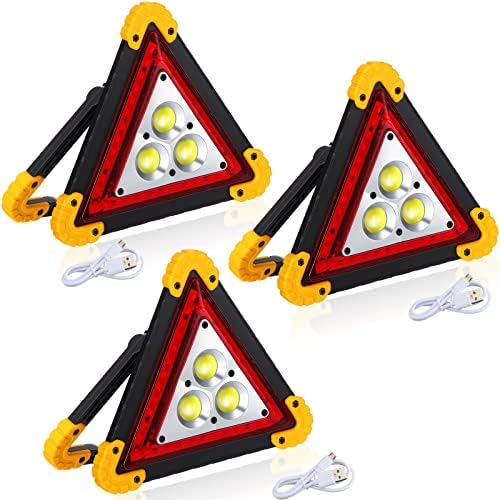 Huquary 3 Pack LED Emergency Triangle, Rechargeable Flashing Warning by Huquary