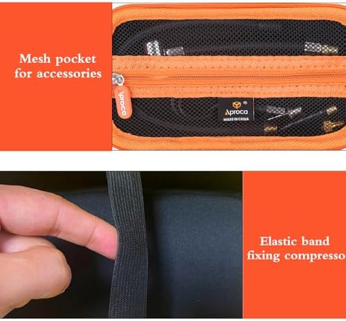 Case for AstroAI L7 L7S Tire Inflator Air Compressor -Black+Orange Zipper - Image 3