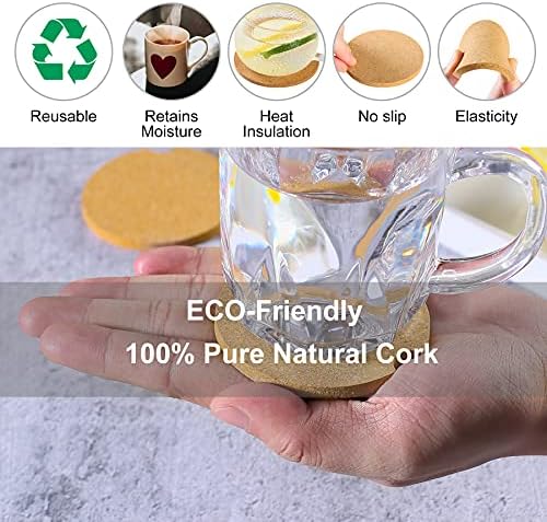 24 Pcs Car Coasters Cup Holder Insert Coaster, Absorbent Cork Bar Coaster - Image 5