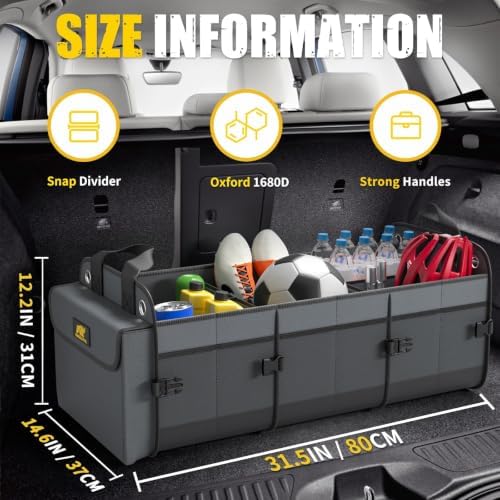 MIKKUPPA Trunk Organizer for SUV - 100L Collapsible Car Organizer - Image 2