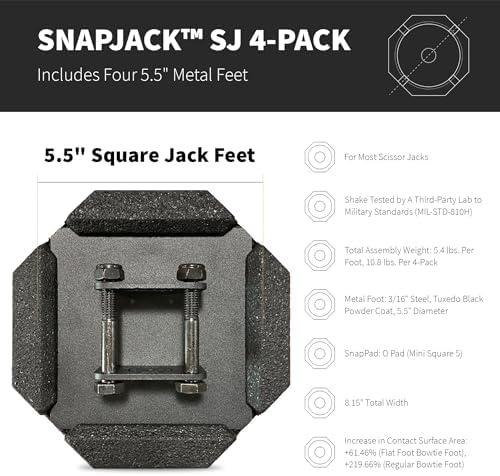 SnapPad SnapJack™ SJ | Two-Point Trailer Jack Stands Featuring 5.5" Metal Foot - Image 2