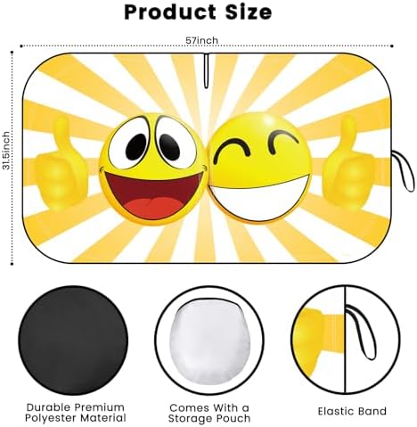 Windshield Sun Shade, Reflective Car Sunshade Blocks Heat, 57 x 31.5 in - Image 2