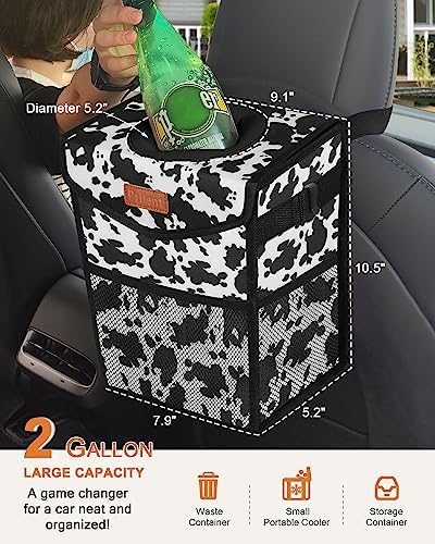 Pritent Car Trash Can with Lid Leakproof Car Garbage Bag Vehicle Trash Bin - Image 2