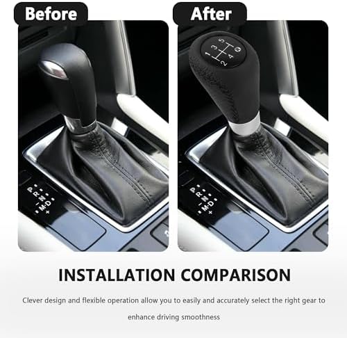 Car Gear Shift Knob with 4 Adaptive Parts, Leather 5 Speed Shift Knobs - Image 5