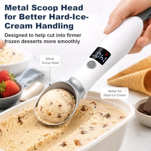 GVODE Heated Ice Cream Scoop, Rechargeable Electric Scooper, LED Display - Image 4