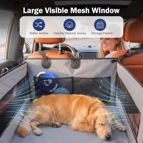 MIXJOY Dog Car Seat for Large Medium Dogs, Back Seat Extender for Pets - Image 6