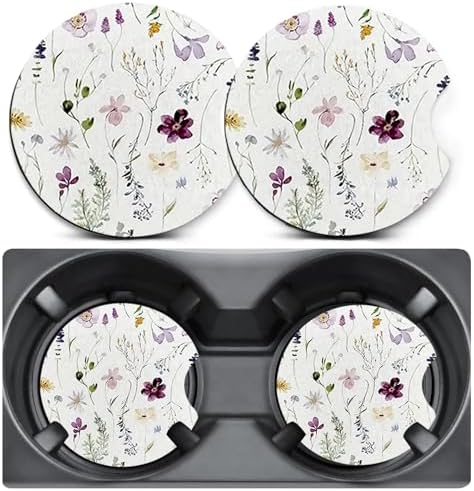 2 Pack Beauty Flowers Car Coasters by Unknown