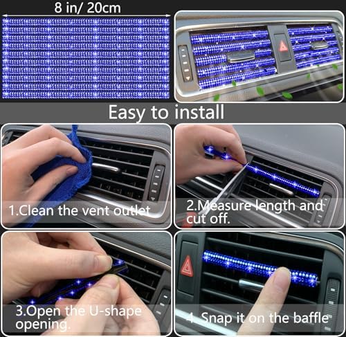 NBTEPEM 27 PCs Blue Bling Car Accessories Set - Image 6