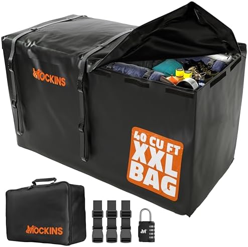 Mockins 40 Cu Ft XXL Trailer Hitch Cargo Carrier Bag w/Straps, Lock & Case by Mockins