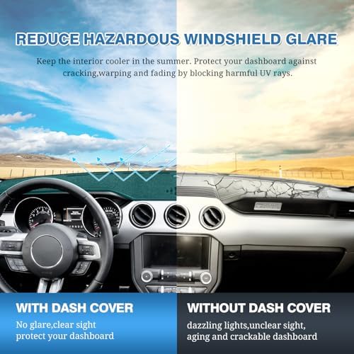 FIILINES Dash Cover for Ford Mustang 2015-2023, Dashboard Mat Exact Fit for - Image 6
