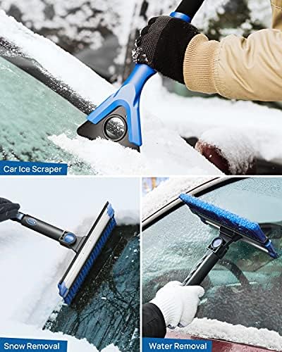 JOYTUTUS 47” Car Snow Brush, 4 in 1 Extendable Auto Car Snow Removal Broom Brush - Image 4