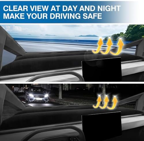 KUST Black Dash Cover for Tesla Cybertruck 2024 2025 2026 Polyester Dashboard - Image 6