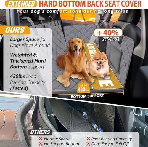 Hard Bottom Dog Car Seat Cover for Back Seat, Backseat Extender - Image 2