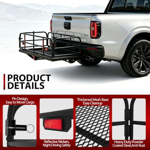 500 LBS Folding Hitch Cargo Carrier Basket 60" X 24" X 14.4" - Image 5