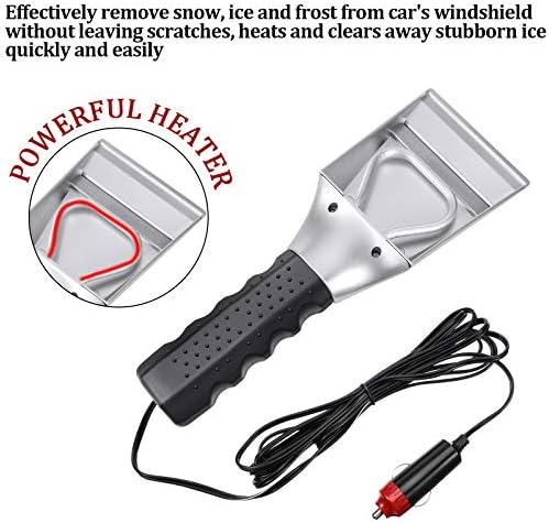 Frienda 2 Pcs Heated Snow Ice Scraper 12V Electric Auto Windshield Ice Scrapers - Image 3