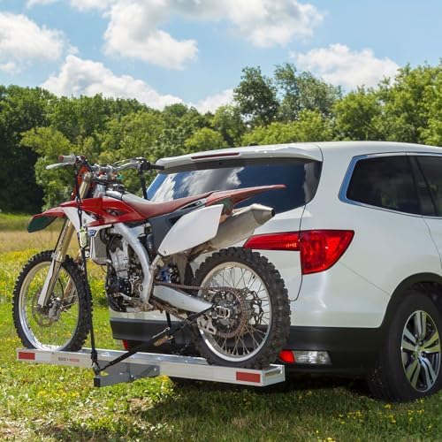 Black Widow Aluminum Dirt Bike Hitch Carrier, 400 lb, Extra-Long 6 Ft Ramp - Image 4