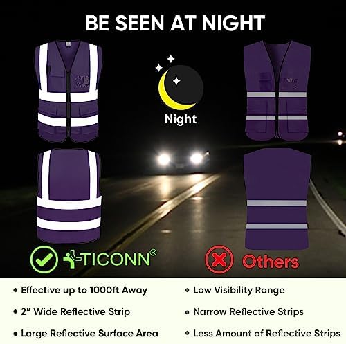 TICONN High Visibility Reflective Safety Vest - Image 3