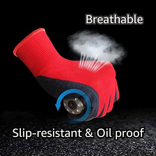 Evridwear Crinkle Latex Rubber Coated Safety Work Gloves - Image 5