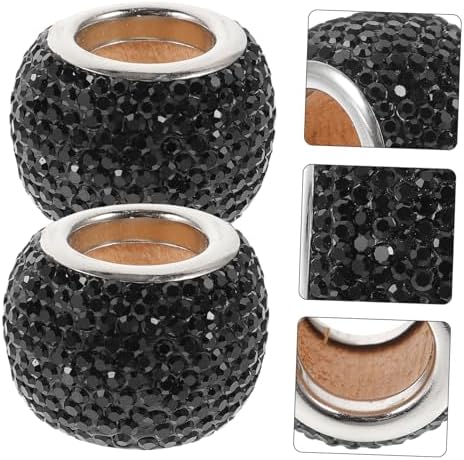 GLEAVI 2pcs Car Headrest Rings Copper Rhinestone Black Decoration - Image 6