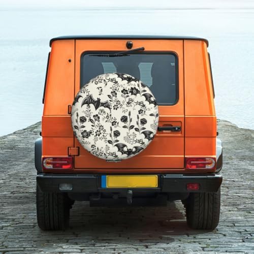 Bat Flower Spare Tire Cover Waterproof Wheel Cover 17 Inch Universal Fit - Image 2