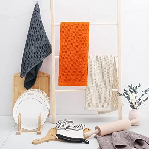 Homaxy 100% Cotton Waffle Weave Kitchen Dish Towels 4-Pack - Image 6