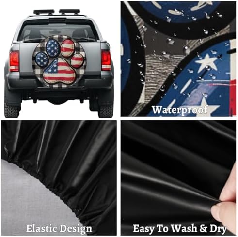 Paw Print Spare Tire Cover 16in Spare Wheel Covers Tire Storage Cover - Image 4