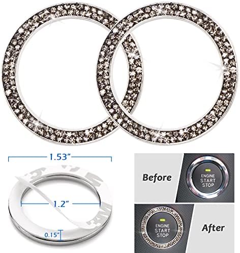 ToBeQueen 15 Pack Grey Bling Car Accessories Set - Image 7