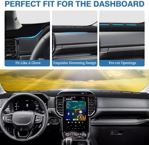 FIILINES Dash Cover for 2024 2025 2026 Ford Ranger, Dashboard Mat Accessories - Image 4
