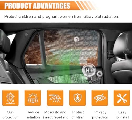 Car Window Shade, Breathable Mesh Privacy Protection Shade, Stretch Car Window - Image 3