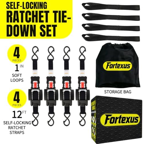 Retractable Ratchet Straps 1'' x 12 ft Tie Downs Automatic Ratchet Straps - Image 6