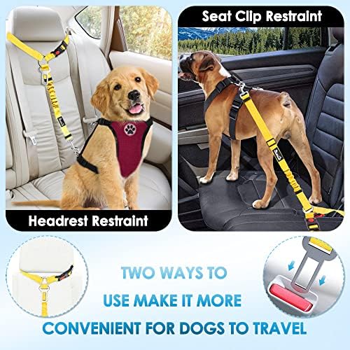 SlowTon Dog Seat Belt for Car, 2 Pack Dog Car Harness Seatbelt - Image 2