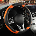 Black Orange Microfiber Leather Steering Wheel Cover 15 inch by Binsheo