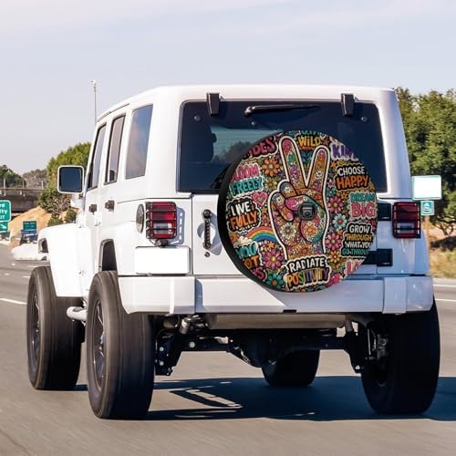 KiuLoam Floral Peace Sign Gesture Spare Tire Cover - Image 2