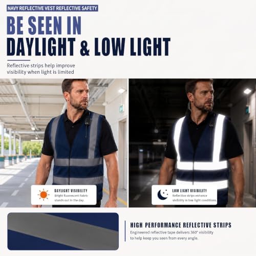 AYKRM 12 colour High visibility viz vest hi vis viz reflective work - Image 3