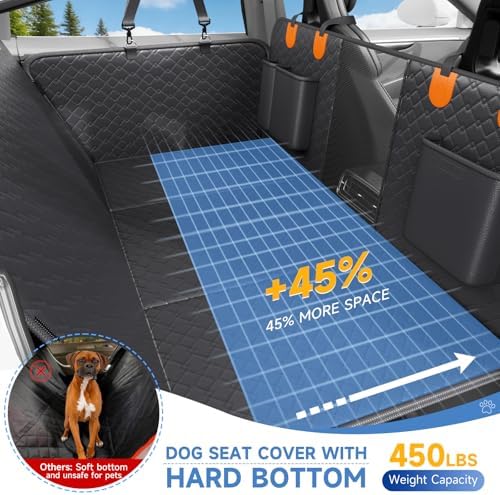Dog Car Seat Cover Waterproof Vegan Leather, Scratchproof, Hard Bottom Back - Image 4