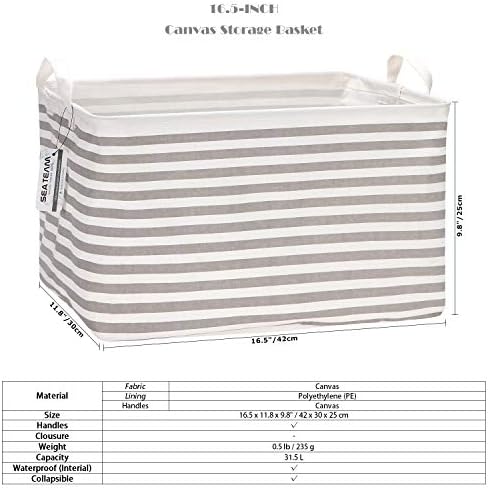 Sea Team Rectangle Open-Top Canvas Storage Basket - Image 6