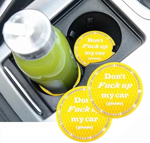 2 PCS Bling Car Cup Coaster, 2.75 Inch Anti-Slip Cup Holder Insert Coasters - Image 6