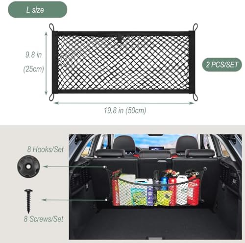 2 Layer Small Cargo Net, Cargo Storage Pocket Net, Mesh Elastic Pouch Organizer - Image 2
