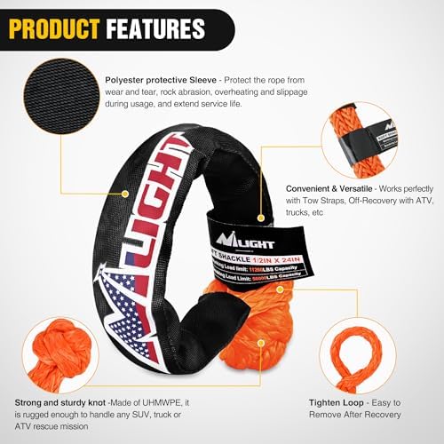 Nilight Synthetic Soft Shackle & Recovery Ring Kit - Image 3