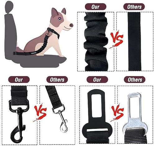COOYOO Dog Seat Belt, 3 Piece Set Retractable Dog Car Adjustable Seatbelts - Image 4