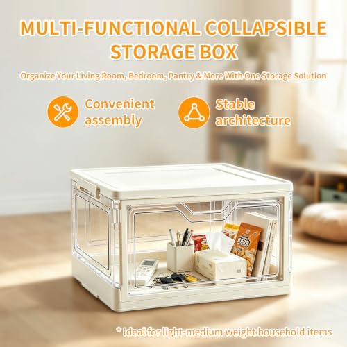 Collapsible Storage Bins with Lid, 15.35" x 11.02" x 8.66", - Image 2
