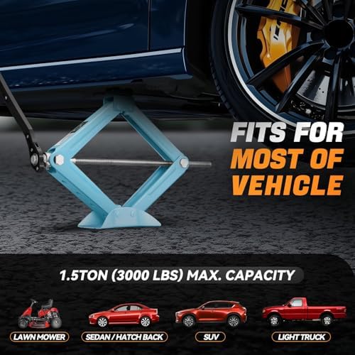 Auto Dynasty Scissor Jack, 1.5 Ton Portable Car Lift Jack, Quick Lift Car Tire - Image 6