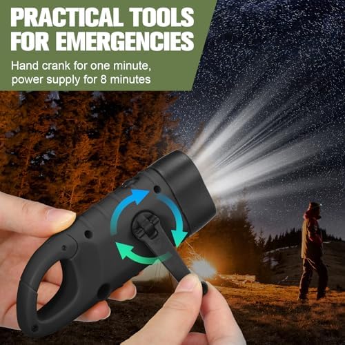 Mudder 6 Pack Hand Crank Flashlights Solar Powered Flashlight - Image 5