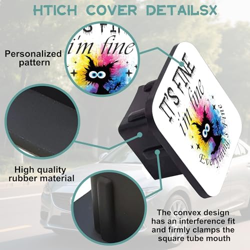 Trailer Hitch Cover, I'm Fine Tow Hitch Cover - Image 4