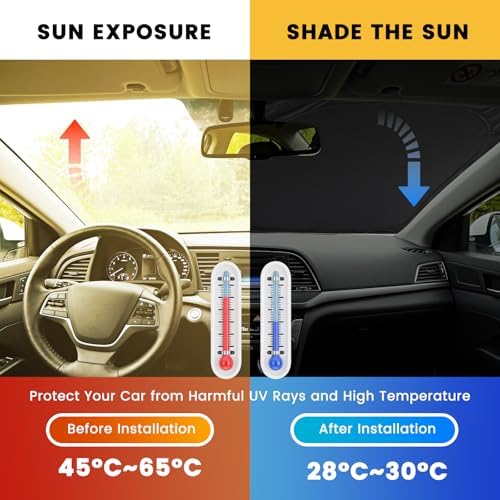 Windshield Sun Shade, Reflective Car Sunshade Blocks Heat, 57 x 31.5 in - Image 4