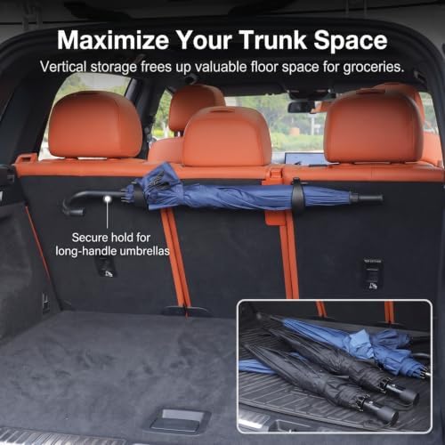 2 PCS Car Trunk Umbrella Holder Hooks, Rear Trunk Organizer Fastener Clip - Image 4