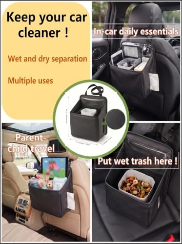 Brovik Car Backseat Organizer, Dry Wet Separation PU Leather Bag - Image 4