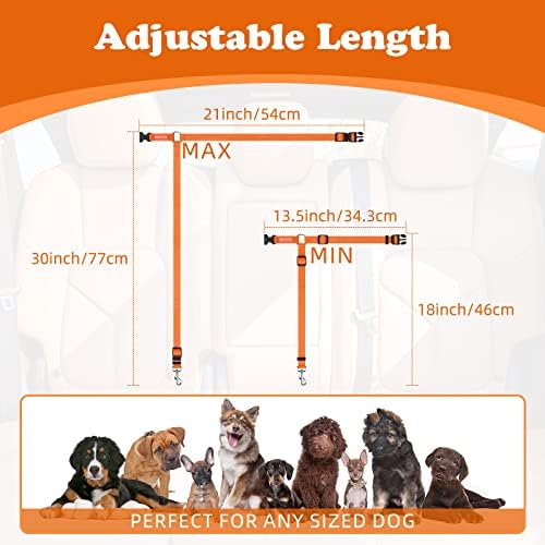BWOGUE 2 Pack Dog Seat Belt for Car, Headrest Restraint Strap - Image 4