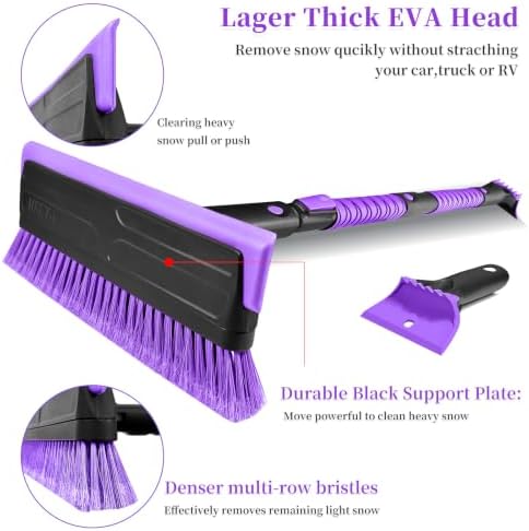 HEEYA 56 Inch Truck Snow Brush and Ice Scraper, Heavy Duty Snow Broom - Image 2